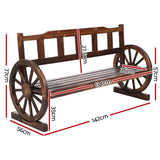 Gardeon Outdoor Garden Bench Wooden 3 Seater Wagon Chair Lounge Patio Furniture - Front View