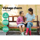 Gardeon Outdoor Garden Bench Wooden 3 Seater Wagon Chair Lounge Patio Furniture - 45-Degree Angle