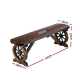 Gardeon Outdoor Garden Bench Seat Wooden Patio Furniture Wagon Dining Chair - Front View