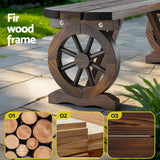 Gardeon Outdoor Garden Bench Seat Wooden Patio Furniture Wagon Dining Chair - Rear View