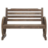 Gardeon Outdoor Garden Bench Wooden 2 Seat Wagon Chair Patio Furniture Teak - Side View