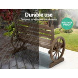 Gardeon Outdoor Garden Bench Wooden 2 Seat Wagon Chair Patio Furniture Teak - Extra Image
