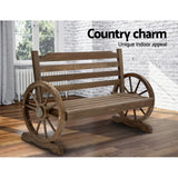 Gardeon Outdoor Garden Bench Wooden 2 Seat Wagon Chair Patio Furniture Teak - Extra Image