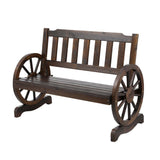 Gardeon Outdoor Garden Bench Wooden 2 Seater Wagon Chair Patio Furniture Brown - Low Angle