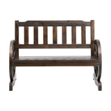 Gardeon Outdoor Garden Bench Wooden 2 Seater Wagon Chair Patio Furniture Brown - Side View