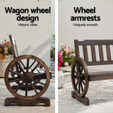 Gardeon Outdoor Garden Bench Wooden 2 Seater Wagon Chair Patio Furniture Brown - Top-Down View