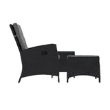 Livsip Recliner Chairs & Table Patio Set of 5 Black