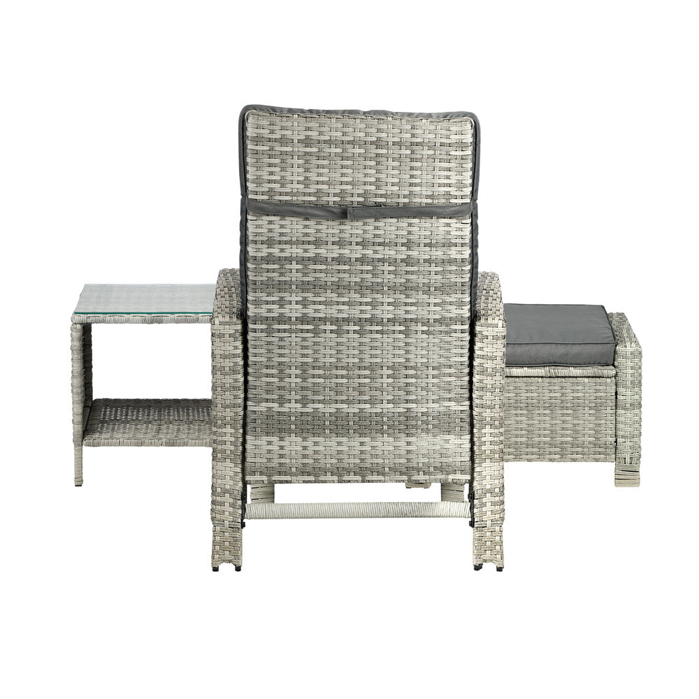 Livsip Recliner Chair Wicker Lounge 5PCS Set