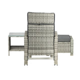 Livsip Recliner Chair Wicker Lounge 5PCS Set - Side View