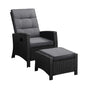 Livsip Outdoor Recliner Chairs Wicker Sun Lounge Black