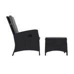 Livsip Outdoor Recliner Chairs Wicker Sun Lounge Black