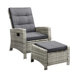 Livsip Recliner Chairs Sun lounge Wicker Sofa Grey