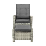 Livsip Recliner Chairs Sun lounge Wicker Sofa Grey