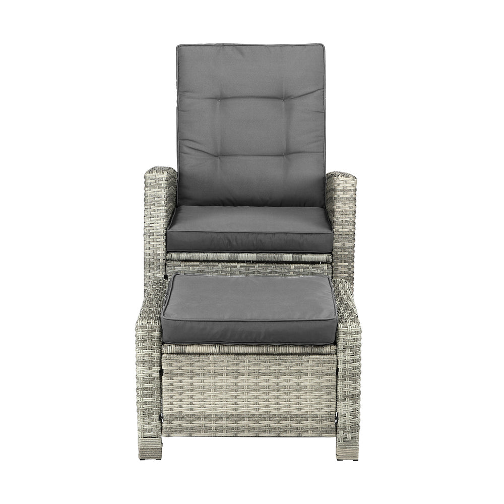 Livsip Recliner Chairs Sun lounge Wicker Sofa Grey