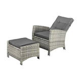 Livsip Recliner Chairs Sun lounge Wicker Sofa Grey