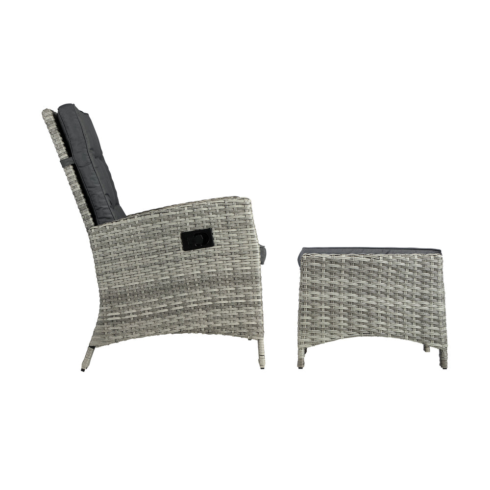 Livsip Recliner Chairs Sun lounge Wicker Sofa Grey