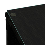 Livsip Rattan Side Table Glass Tabletop Black - Top-Down View