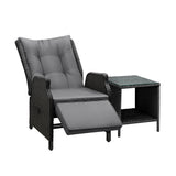 Livsip Outoodr Recliner Chair & Table Sun Lounge 2PCS
