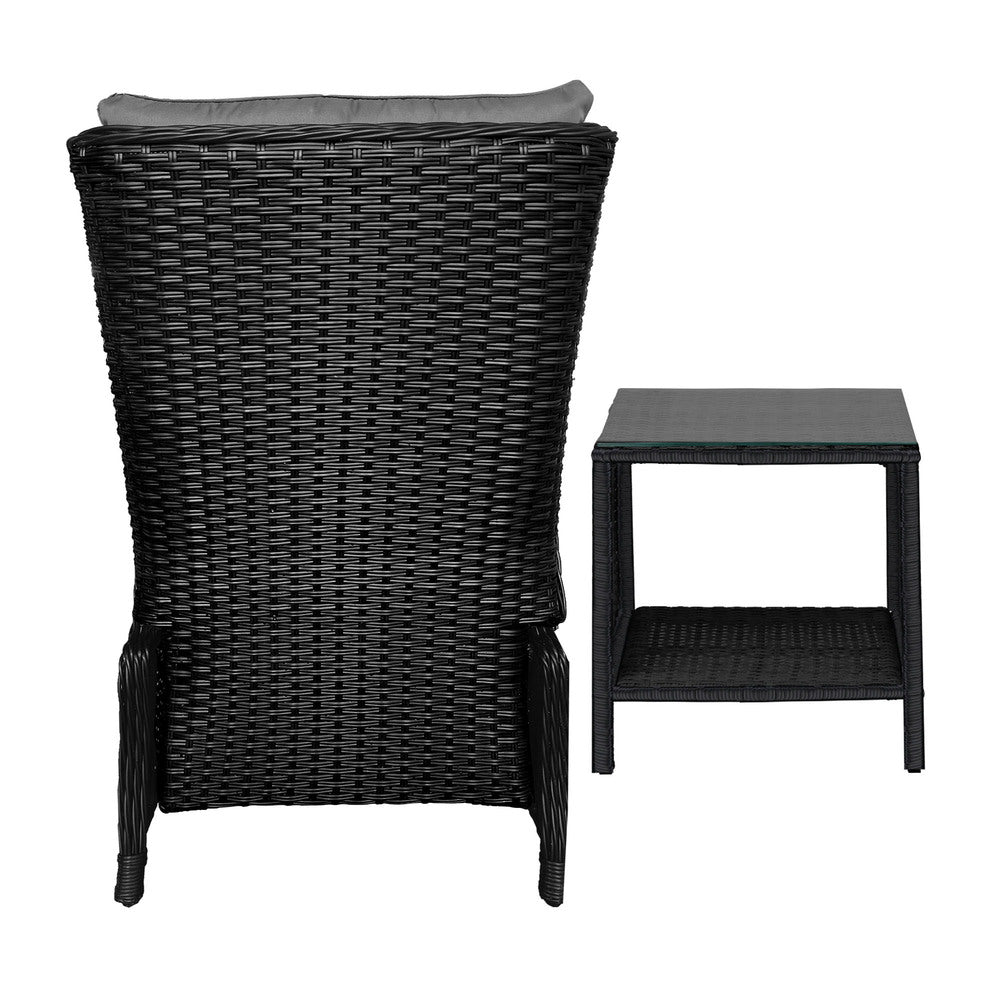 Livsip Outoodr Recliner Chair & Table Sun Lounge 2PCS