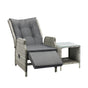 Livsip Outoodr Recliner Lounge & Table Set Wicker Grey
