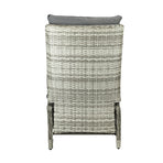 Livsip Outoodr Recliner Lounge & Table Set Wicker Grey