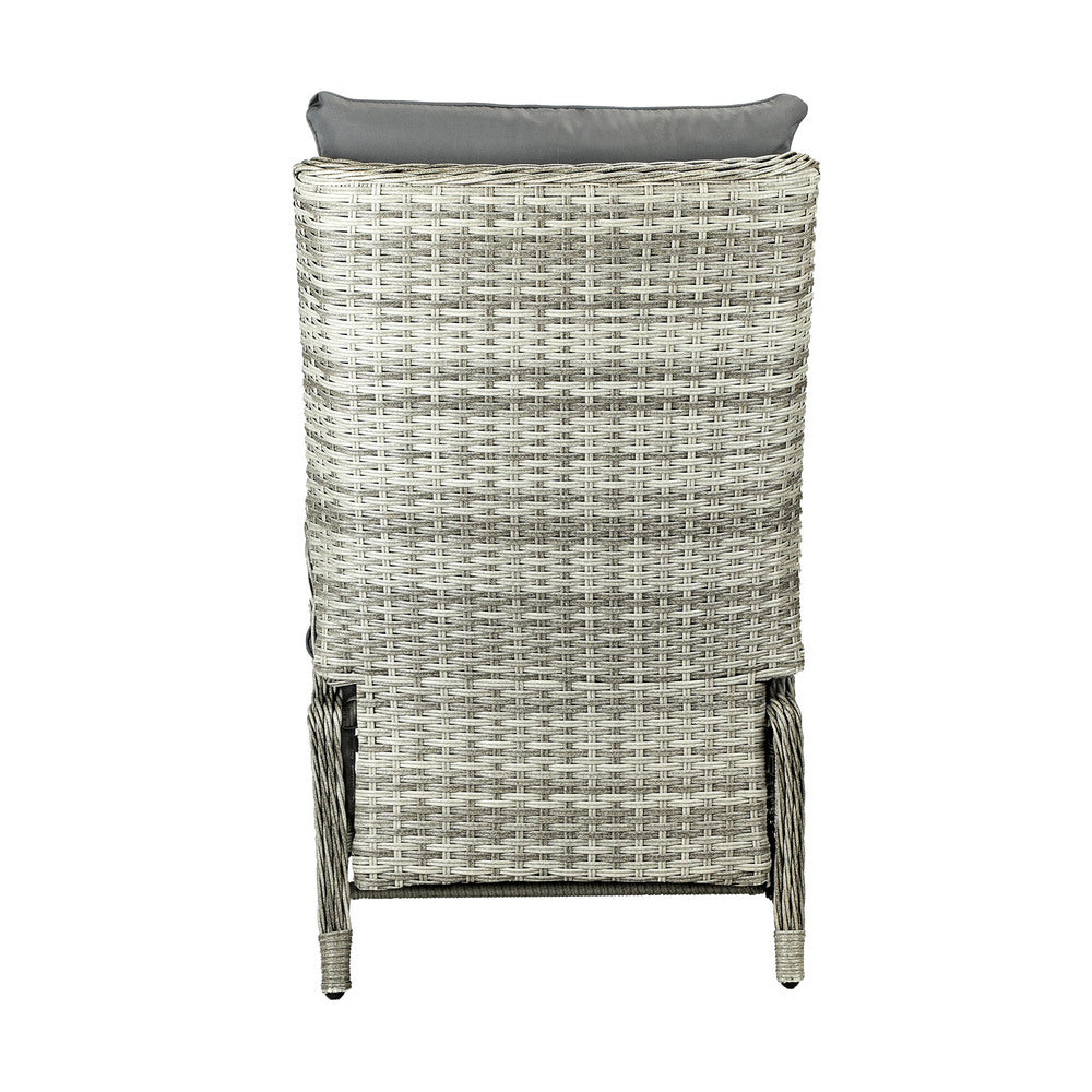 Livsip Recliner Chairs Wicker Sun lounge Grey X2