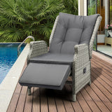 Livsip Recliner Chairs Wicker Sun lounge Grey X2