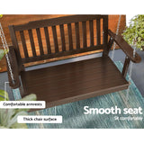 Gardeon Porch Swing Chair With Chain Outdoor Furniture Wooden Bench 2 Seat Brown - Rear View