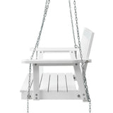 Gardeon Porch Swing Chair with Chain Garden Chair Outdoor Furniture Wooden White - Side View