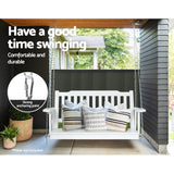 Gardeon Porch Swing Chair with Chain Garden Chair Outdoor Furniture Wooden White - Top-Down View