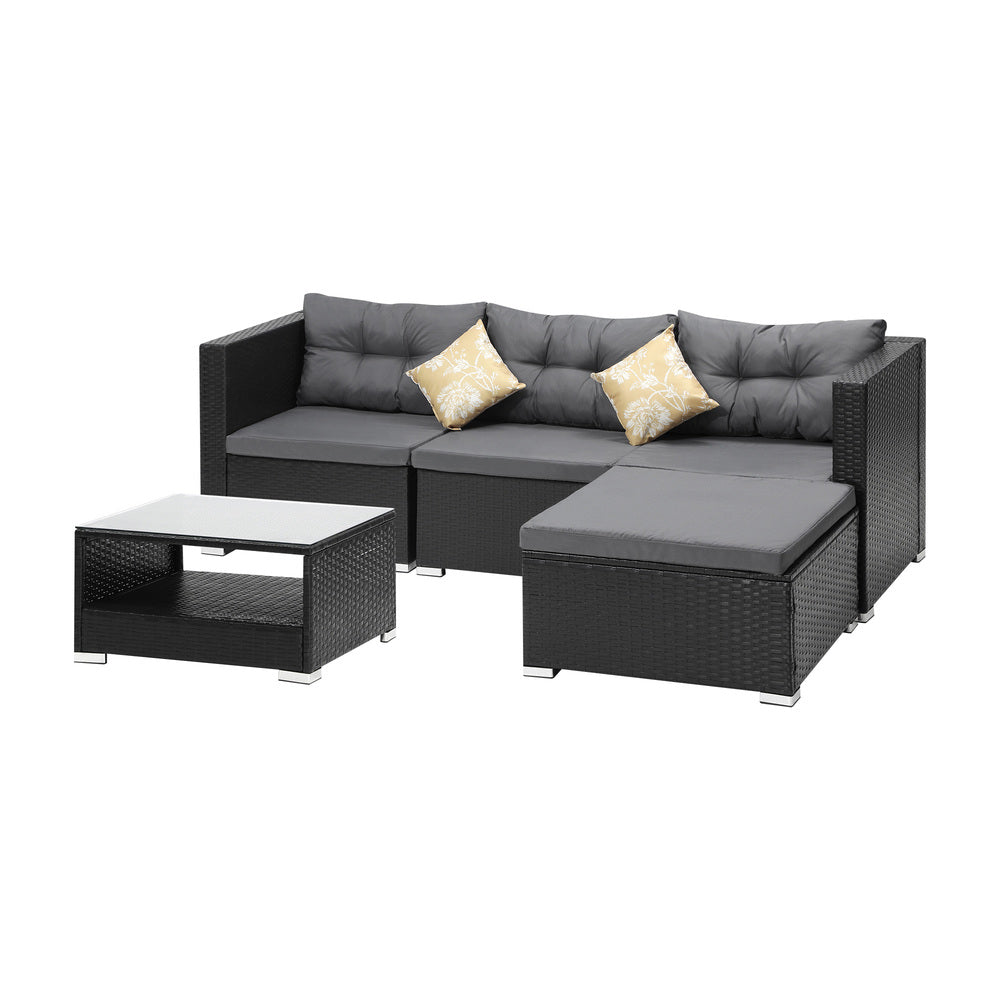 Livsip Outdoor Sofa Set 4 Seater Corner Modular Lounge Set