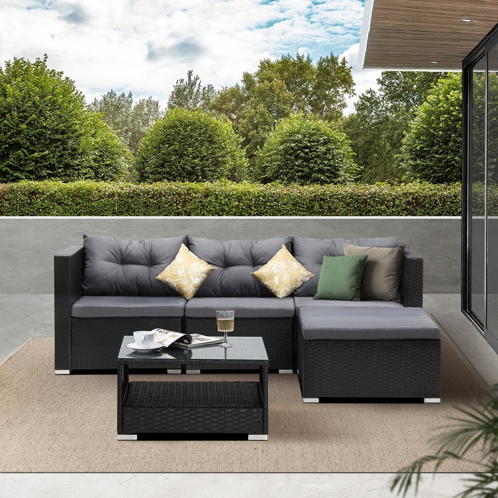 Livsip Outdoor Sofa Set 4 Seater Corner Modular Lounge Set