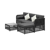 Livsip Outdoor Sofa Set 4 Seater Wicker Corner Modular Setting - Side View