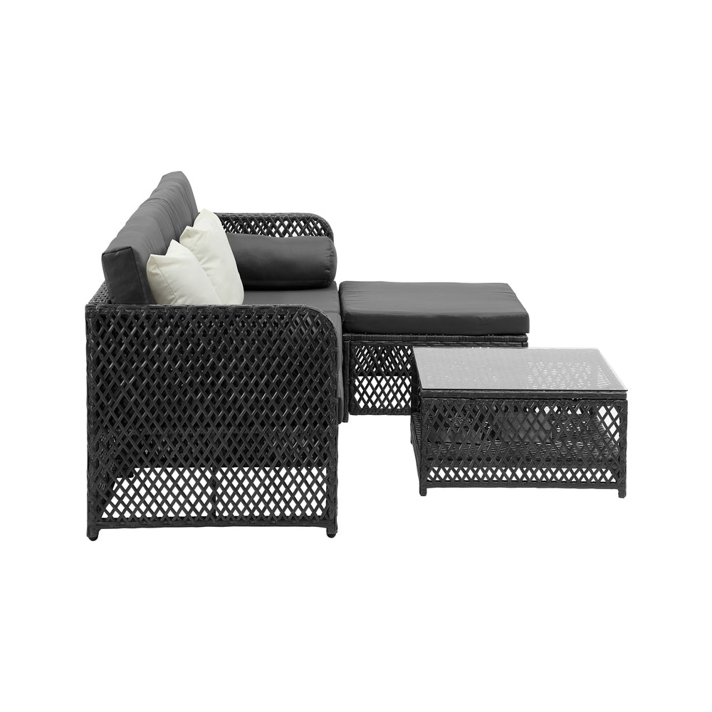 Livsip Outdoor Sofa Set 4 Seater Wicker Corner Modular Setting