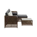 Livsip Outdoor Furniture Lounge Setting 4 Seater Wicker Sofa Set - Close-Up Angle