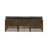 Livsip Outdoor Furniture Lounge Setting 4 Seater Wicker Sofa Set - Front View