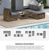 Livsip Outdoor Furniture Lounge Setting 4 Seater Wicker Sofa Set - Extra Image