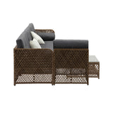 Livsip Outdoor Furniture Lounge Setting 6 Seater Wicker Sofa Set - 45-Degree Angle
