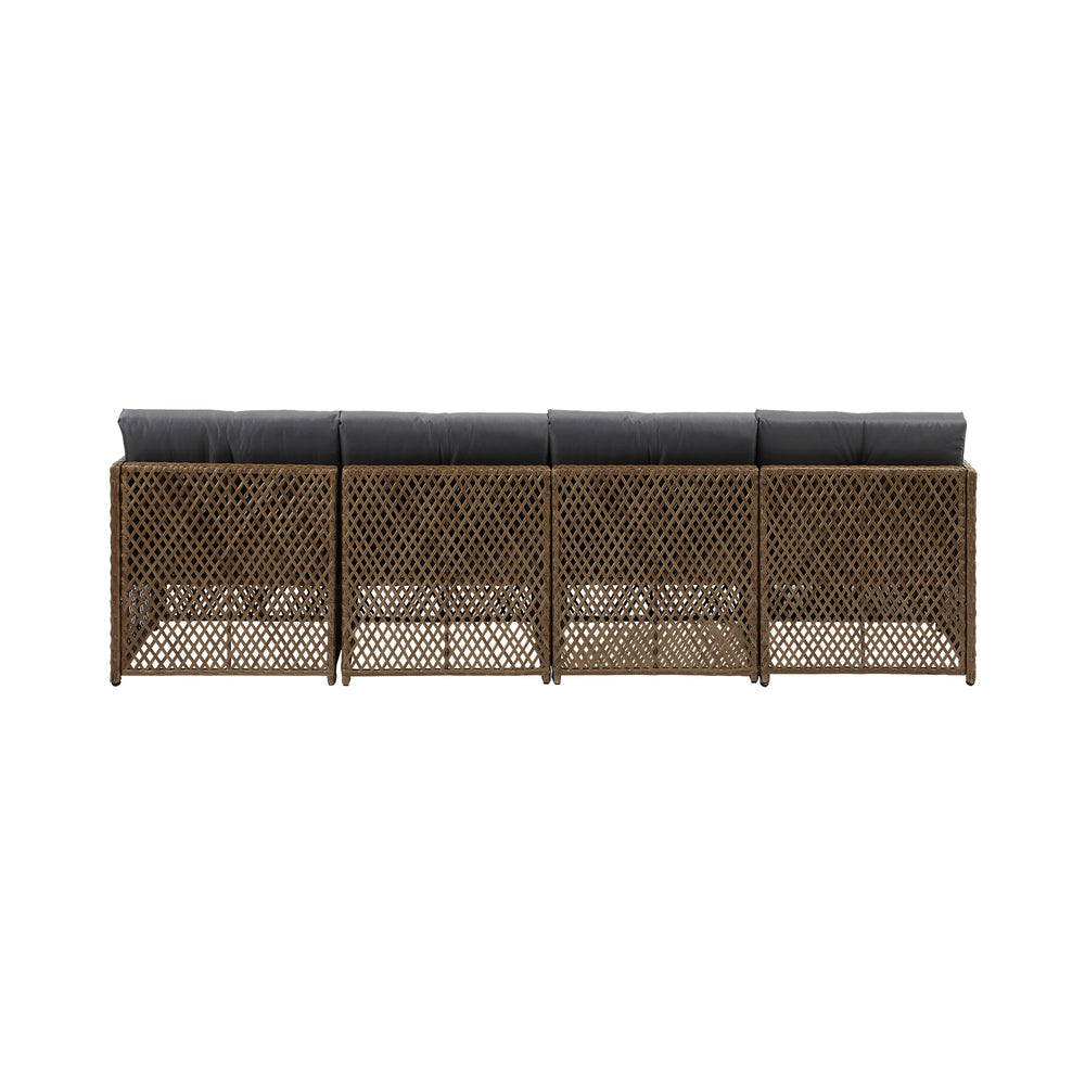 Livsip Outdoor Furniture Lounge Setting 6 Seater Wicker Sofa Set
