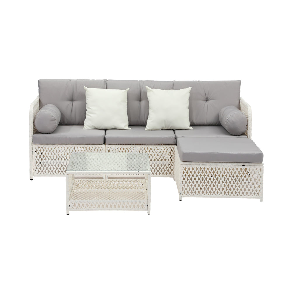 Livsip Outdoor Furniture Sofa Set 5PCS Wicker Lounge Setting