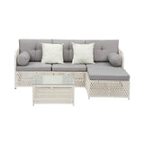 Livsip Outdoor Furniture Sofa Set 5PCS Wicker Lounge Setting - Front View