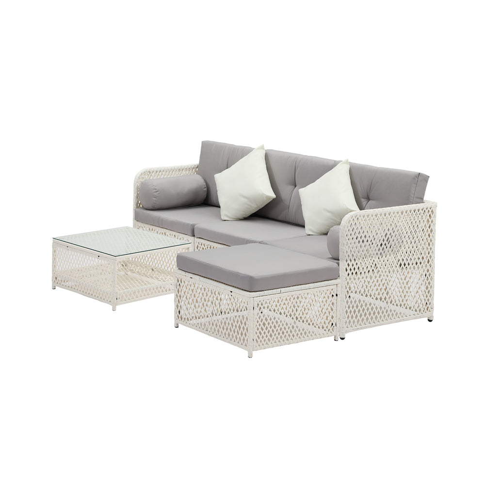 Livsip Outdoor Furniture Sofa Set 5PCS Wicker Lounge Setting