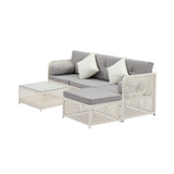 Livsip Outdoor Furniture Sofa Set 5PCS Wicker Lounge Setting - Rear View
