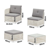 Livsip Outdoor Furniture Sofa Set 7-Piece Wicker Lounge Setting - Top-Down View