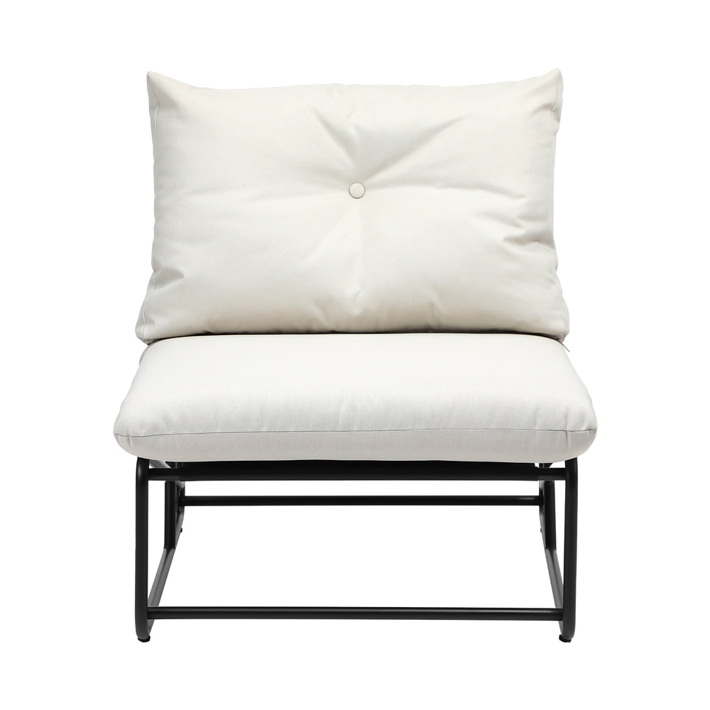 Livsip 2PCS Outdoor Dining Chairs Patio Sofa Lounge Chair Beige