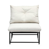 Livsip 2PCS Outdoor Dining Chairs Patio Sofa Lounge Chair Beige - Close-Up Angle