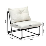 Livsip 2PCS Outdoor Dining Chairs Patio Sofa Lounge Chair Beige