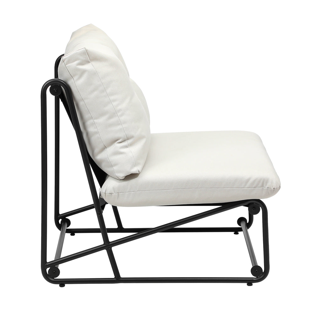 Livsip 2PCS Outdoor Dining Chairs Patio Sofa Lounge Chair Beige