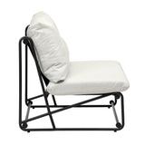 Livsip 2PCS Outdoor Dining Chairs Patio Sofa Lounge Chair Beige - Side View