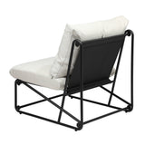 Livsip 2PCS Outdoor Dining Chairs Patio Sofa Lounge Chair Beige - Rear View